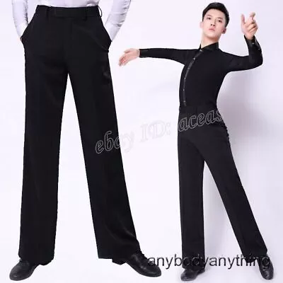 Mens Modern Ballroom Loose Social Dance Long Pants Straight Leg Latin Trousers • $32.30