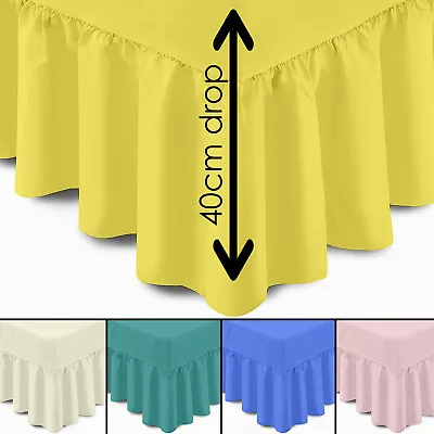 400 Thread Count Luxury 100% Egyptian Cotton Frilled Valance Bed Sheet All Sizes • £6.49