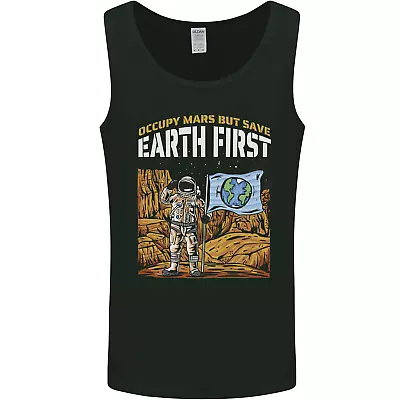 Earth First Climate Change Astronaut Mars Mens Vest Tank Top • £10.49