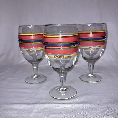 $20 • Buy Fiesta Ware Goblets Glasses Stemware Stripped Set Of 3 Great Replacement Pieces