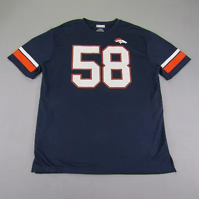Denver Broncos Shirt Mens XL Blue Von Miller NFL Team Apparel Football Jersey • $12.98