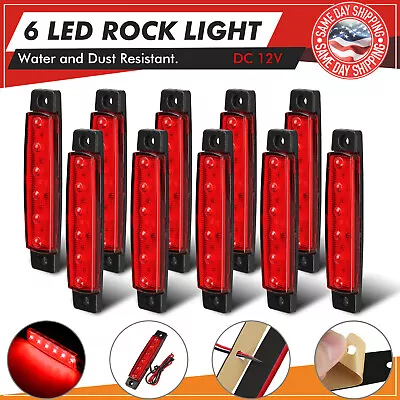 10Pcs ​Marine Boat 6 LED Lamp Cabin Deck Courtesy Light Stern Transom Lights Red • $11.98