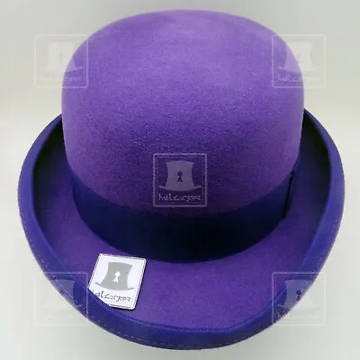 VINTAGE Wool Felt Men Bowler Hat Women Derby Round Crown PARTY | 59cm | Purple • $66