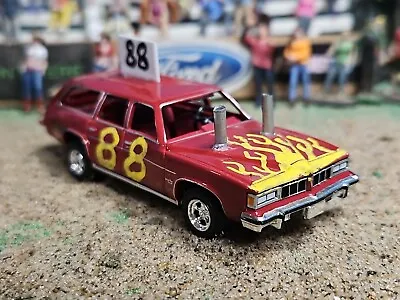 CUSTOM DEMOLITION DEMO Derby Car #88 JunkYard 1/64 1976 PONTIAC GRAND Wagon Car • $32.95