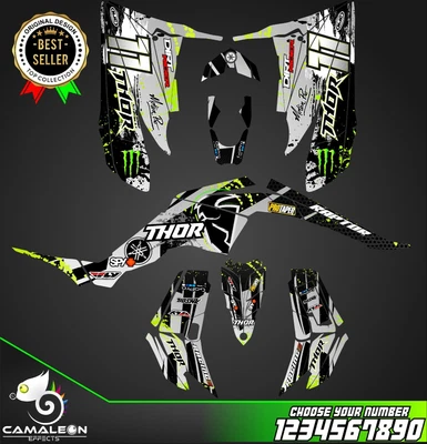 $166 • Buy Yamaha Raptor 350 Graphics Kit 2004 2006 2009 To 2014 Decals Stickers Atv Utv