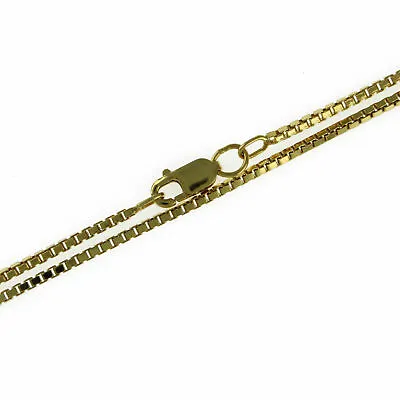 Mens Or Ladies 14k Yellow Gold Plated 1.20 MM Box Chain Necklace 22   925 Silver • $170.14