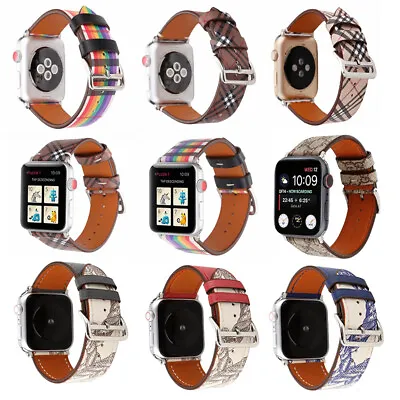 $1.99 • Buy 42/44 Genuine Leather Apple Watch Band Strap IWatch Series 6 5 4 3 2 1 38/40mm