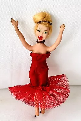 Vintage Bendable Doll Singer Starlet Marilyn Monroe Red Dress 60s • $25