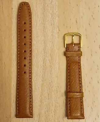 Vintage Genuine Pigskin 14/16/18mm Tan Padded Leather Watch Strap New Old Stock • £6.95