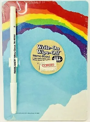 Vtg WRITE-ON WIPE-OFF Memo Board 1982 #429 Freelance Inc Rainbow Gemco NEW • $16.76