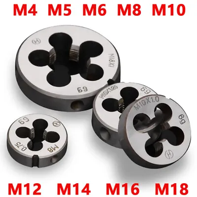 M4 - M10 M12 M14 M16 M18 Metric Fine Thread Cutting Die -  Round Threading Dies • £3.95