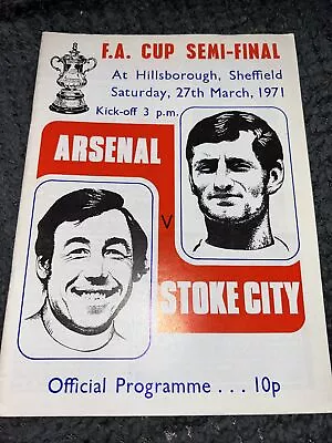 Arsenal V Stoke City Fa Cup Semi Final 27th Mar 1971 • £1