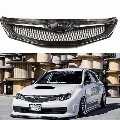 Carbon Fiber Front Bumper Grill Grille For 2008 2009-2010 Subaru Impreza WRX STi • $146.24