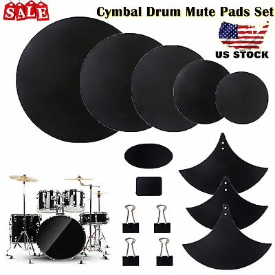 $22.13 • Buy 14X Cymbal Drum Mute Pads Sets For Drum Practice Mute Pad Set Drum Silencer B0N7