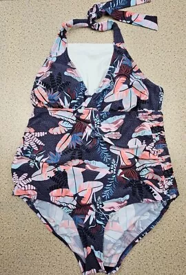 Motherhood Maternity Ladies Size Large Onepiece Swimsuit Gathered Sides • $14.79