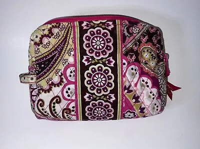 Vera Bradley Small Cosmetic Bag In Very Berry Paisley 9”x 6.5” Preowned • $8.99