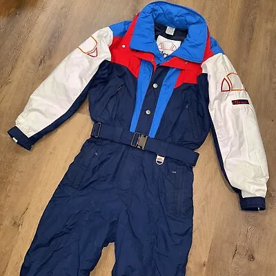 Ellesse Ski Suit One Piece Snowsuit Snow Apres Bib Vintage Retro 50 Mens Small • $159.99