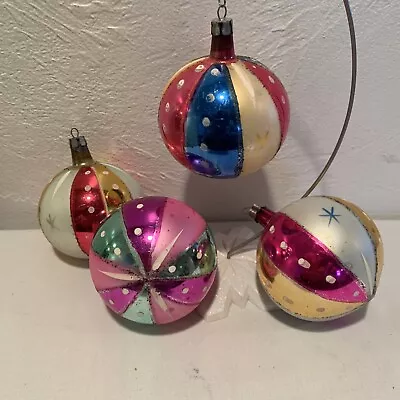 Mercury Glass Vintage Ornaments Hand Painted Made In Poland 4 • $38