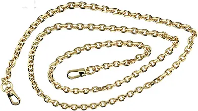 1Pc Chain Strap 6Mm Wide For LV Length 43.3  Thick 2Mm Shiny Gold For Wallet • $17.72