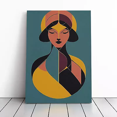 Abstract Coloured Woman No.3 Canvas Wall Art Print Framed Picture Home Decor • £24.95