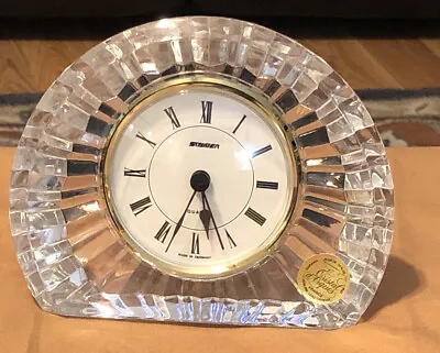 Vintage Staiger Crystal Clock Germany 5-1/2” X 4-1/2” Half Moon • $15