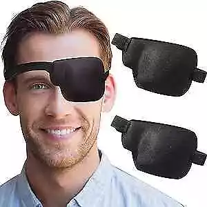  2Pcs 3D Eye Patches For Adults Adjustable Medical 2 Count (Pack Of 1) Black • $12.49