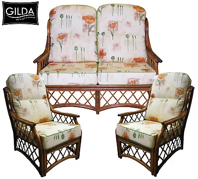 GILDA Round Top DELUXE PIPED Cane Rattan Wicker Conservatory Garden Furniture • £59.38