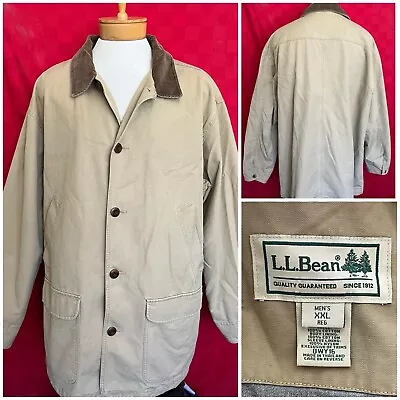 NEW VTG LL Bean Carhartt Style Tan Khaki Color Canvas Jacket Size XXL Bomber 5lb • $35