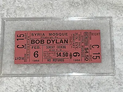 BOB DYLAN 1966 ORIGINAL UNUSED PINK CONCERT GIG TICKET SYRIA MOSQUE PA The Band • $404.61