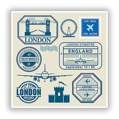 2 X London Vinyl Stickers Travel Luggage #10564Â  • £2.99