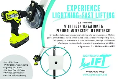Boat Lift Motor Kit Universal Electric Lightning Dril Accessories Tube Dock Rope • $350