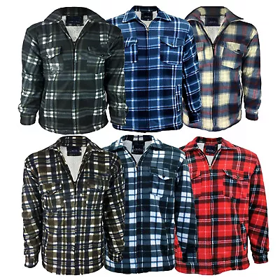 Male Padded-Shirts Quilted Fleece Lumberjack Shirt Top Coats Jackets  • £14.99
