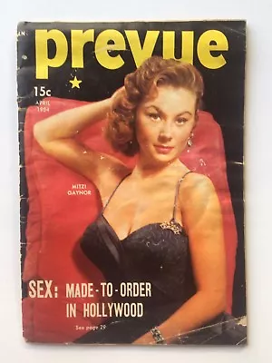 April 1954 Prevue Entertainment Magazine Pocket Size - Mitzi Gaynor • $20