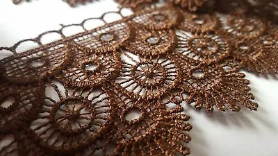 Guipure Venice Lace Trim Edging Brown For Sewing Craft Costumes Decor Finishes • £6.73