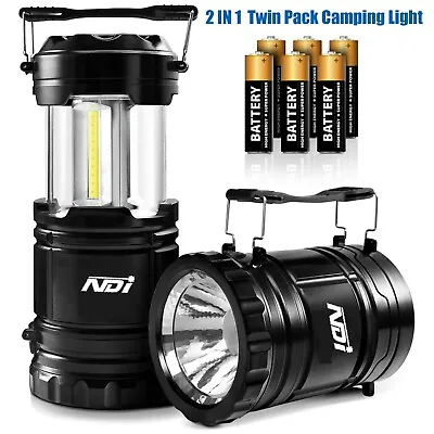 $22.99 • Buy 2PCS Portable LED Collapsible Camping Lantern Hiking Tent Outdoor Lamp Light 