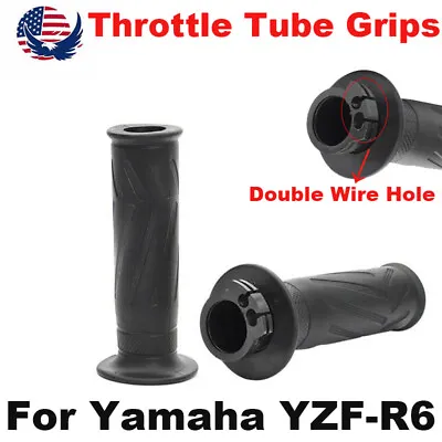 2X Grips W/ Throttle Sleeve Tube For Yamaha YZFR6 YZF R6 03-05 YZFR6S R6S 03-09 • $23.99