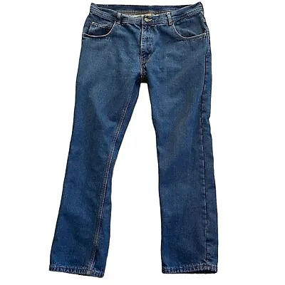 Key Denim Flannel Plaid Lined Straight Leg Jeans— Men’s Size 36x34 • $19.99