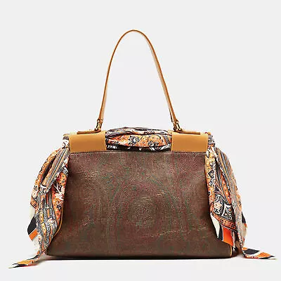 Etro Multicolor Paisley Print Coated Canvas And Leather Tote • $169.05