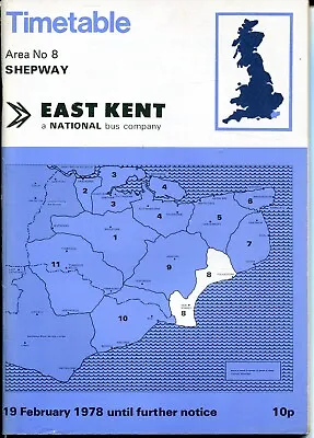 NBC Era Bus Timetable: East Kent Area No. 8 Shepway 19 February 1978 • £5.50