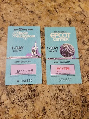 VTG Walt Disney World Epcot Center Magic Kingdom 1980's Park Tickets Ephemera  • $6.25