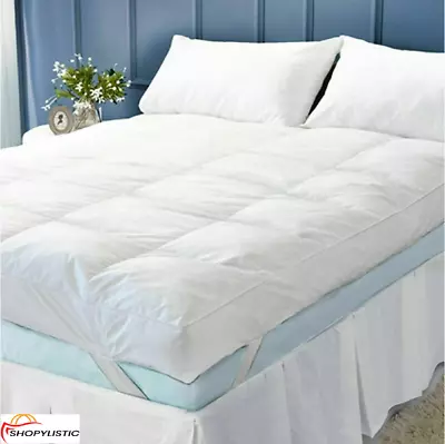 Hotel Quality Mattress Topper 10cm Deep Thick Single Double King Super ALL SIZES • £28.95