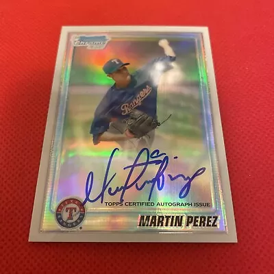 2010 Bowman Chrome Refractor On Card Auto /500 Martin Perez Rangers ACE 1st Card • $49.99