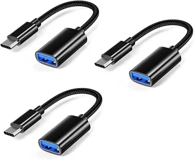 USB Type-C Male To USB 3.0 Type A Female Adapter OTG Converter Cable 3 Pack • $15.50