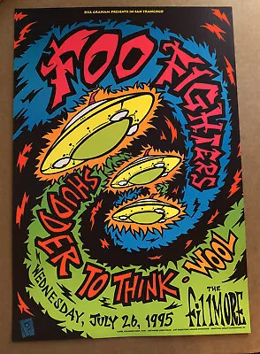 $129.99 • Buy Foo Fighters Poster 1995 F-195 Fillmore Blacklight Shaw Not Nirvana Pearl Jam