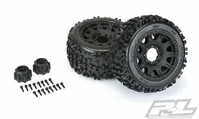 Pro-line 117810 Badlands 3.8  All Terrain MT Tires Raid Black Mounted 8x32 17mm • $54.99