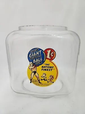 VICTOR TOPPER Hand Blown Gumball/Peanut Machine GLOBE With  Amazing Decal - 003 • $65