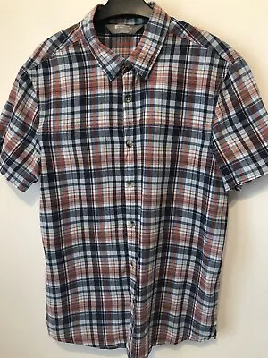 Mountain Warehouse Short Sleeve Check Country Outdoor Walking Shirt Men's Medium • £4.95