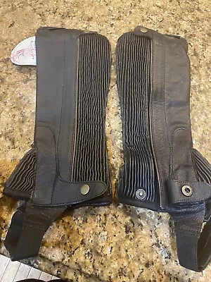 Tuffrider Half Chaps Full Leather Black XSmall NWT • $55