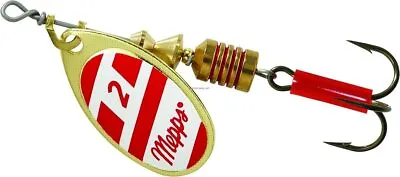 Mepps Aglia In-Line Spinner 1/6Oz Plain Treble Hook Gold/Red/White Blade B2 G/RW • $7.82