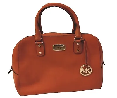 Michael Kors  Satchel Saffiano Leather Finish Handbag Orange Purse  • $99.99